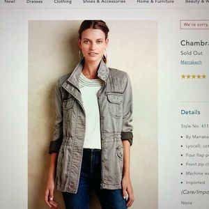 Anthropologie Chambray Anorak jacket
